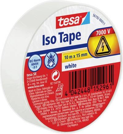 tesa 56192-00011-22 Isolierband Weiß (L x B) 10 m x 15 mm 1 St.