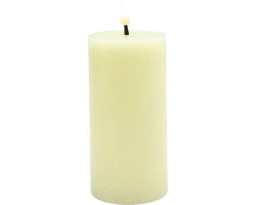 LED Kerze Lafiora Smooth Ø 7,5 cm H 17,5 cm crème Timer 6 h