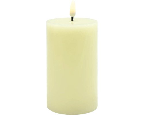LED Kerze Lafiora Smooth Ø 7,5 cm H 15 cm crème Timer 6 h