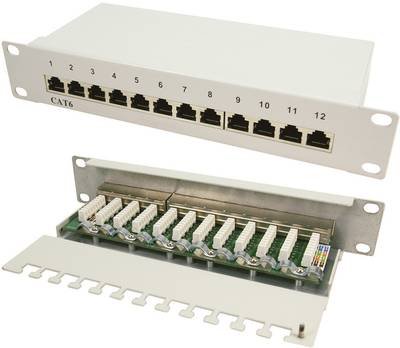 LogiLink NP0041 12 Port 254 mm (10") CAT 6 1 HE Geschütz-Grau Bestückt