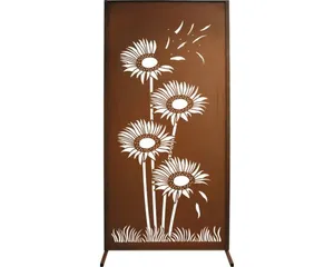 Sichtschutzwand Windhauch 100 x 200 cm rost