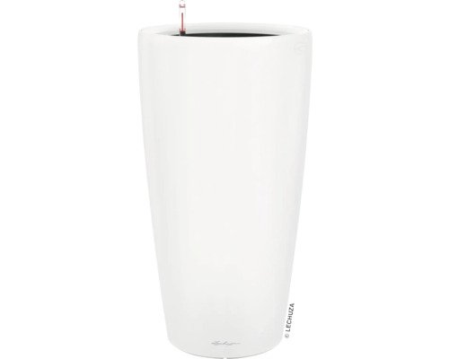 Pflanzvase Lechuza Rondo Premium Kunststoff matt Ø 40 cm H 75 cm weiss inkl. Erdbewässerungsystem