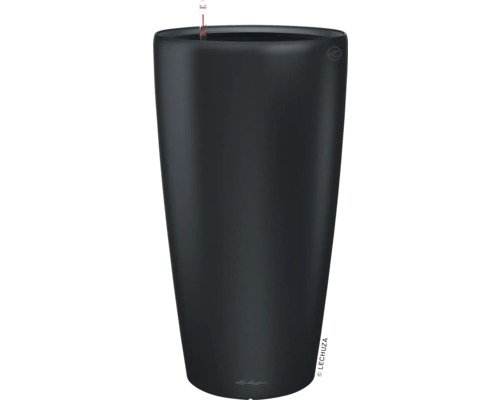 Pflanzvase Lechuza Rondo Premium Kunststoff matt Ø 40 cm H 75 cm basaltgrau inkl. Erdbewässerungsystem