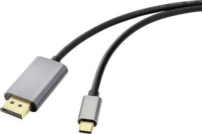 Renkforce USB-C® / DisplayPort Adapterkabel USB-C® Stecker, DisplayPort Stecker 1.00 m Schwarz RF-4600984 8K UHD USB-C®-