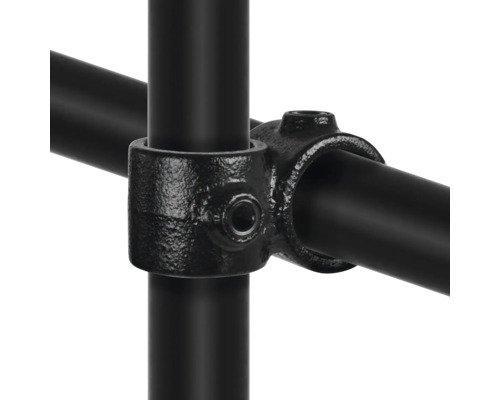Buildify Kreuzstück vorgesetzt 90° schwarz für Gerüstrohr schwarz Ø 33 mm