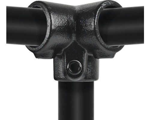 Buildify Dreiweg-Eckstück schwarz für Gerüstrohr schwarz Ø 33 mm