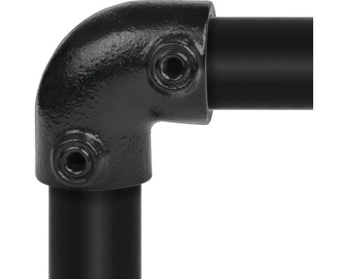 Buildify Winkelstück 90° schwarz für Gerüstrohr schwarz Ø 33 mm