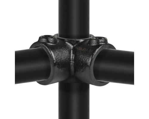 Buildify Eckstück durchgehend schwarz für Gerüstrohr schwarz Ø 33 mm