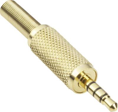 TRU COMPONENTS 1578821 Klinken-Steckverbinder 3.5 mm Stecker, gerade Polzahl: 4 Stereo Gold 1 St.