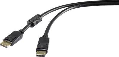 Renkforce DisplayPort Anschlusskabel DisplayPort Stecker, DisplayPort Stecker 3.00 m Schwarz UHD 4K @ 60 Hz vergoldete S