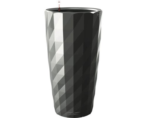 Pflanzvase Lechuza DIAMANTE Premium Kunststoff Ø 41 cm H 77 cm anthrazit inkl. Erdbewässerungsystem, Pflanzeinsatz und Wasserstandsanzeiger