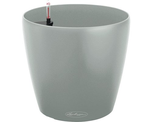Pflanzkübel Lechuza Classico Eco Kunststoff Ø 60 cm H 56 cm hellgrau inkl. Erdbewässerungssystem und Wasserstandsanzeiger