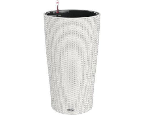 Pflanzvase Lechuza Cilindro Cottage Kunststoff Ø 23 cm H 41 cm lichtgrau inkl. Erdbewässerungsystem, Pflanzeinsatz und Wasserstandsanzeiger