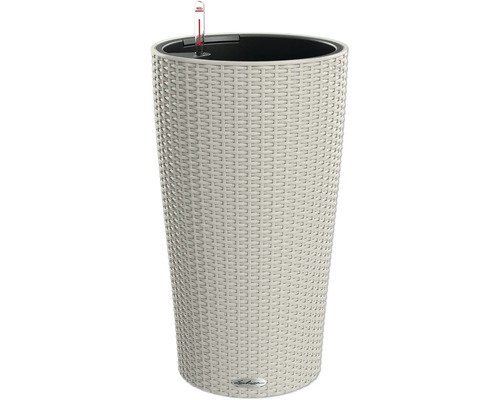 Pflanzvase Lechuza Cilindro Cottage Kunststoff Ø 32 cm H 56 cm sandbraun inkl. Erdbewässerungsystem, Pflanzeinsatz und Wasserstandsanzeiger