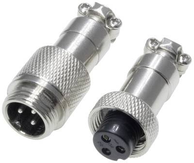 Pollin 453547 Rundsteckverbinder Stecker, Buchse Gesamtpolzahl: 3 1 Set