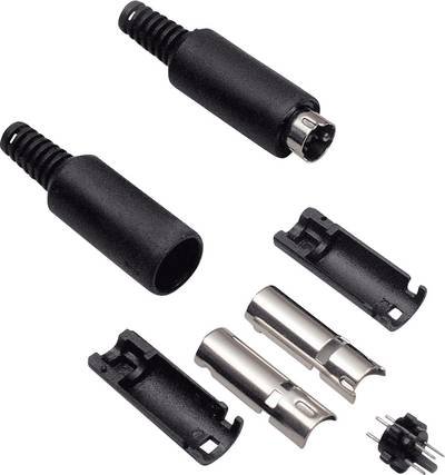 BKL Electronic 0204005 Miniatur-DIN-Rundsteckverbinder Stecker, gerade Polzahl: 7 Schwarz 1 St.