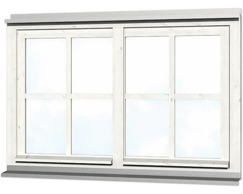 Doppelfenster SKAN HOLZ 132,4 x 82,1 cm weiß
