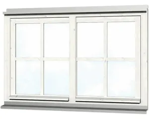 Doppelfenster SKAN HOLZ 132,4 x 82,1 cm weiß