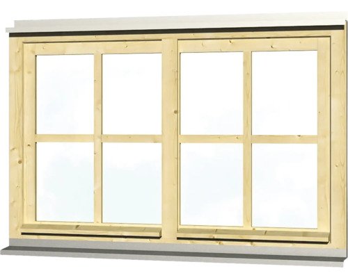 Doppelfenster SKAN HOLZ 132,4 x 82,1 cm natur
