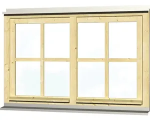 Doppelfenster SKAN HOLZ 132,4 x 82,1 cm natur