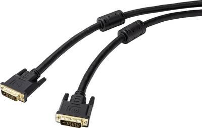 Renkforce DVI Anschlusskabel DVI-D 24+1pol. Stecker, DVI-D 24+1pol. Stecker 20.00 m Schwarz RF-4695150 doppelt geschirmt