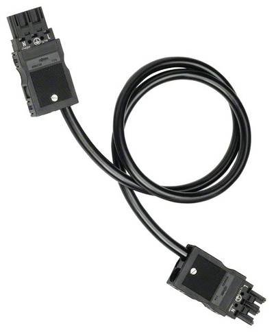 Hager Tehalit Verbindungskabel Netz-Stecker - Netz-Buchse Gesamtpolzahl: 2 + PE Schwarz 0.60 m 1 St.