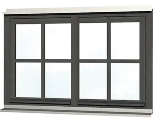 Doppelfenster SKAN HOLZ 132,4 x 82,1 cm schiefergrau