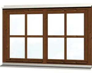Doppelfenster SKAN HOLZ 132,4 x 82,1 cm nussbaum