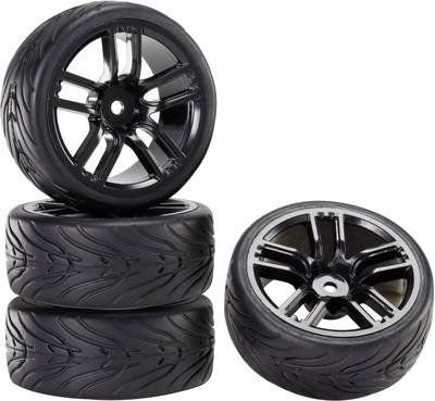 Reely 1:10 Straßenmodell Kompletträder Devil GT Schwarz 4 St.