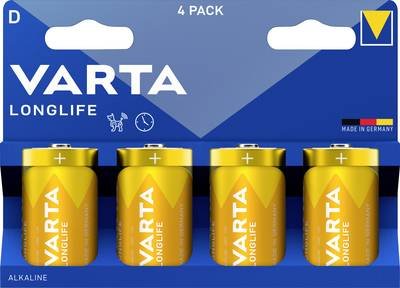 Varta VARTA Longlife D Blister 4 Mono (D)-Batterie Alkali-Mangan 1.5 V 4 St.