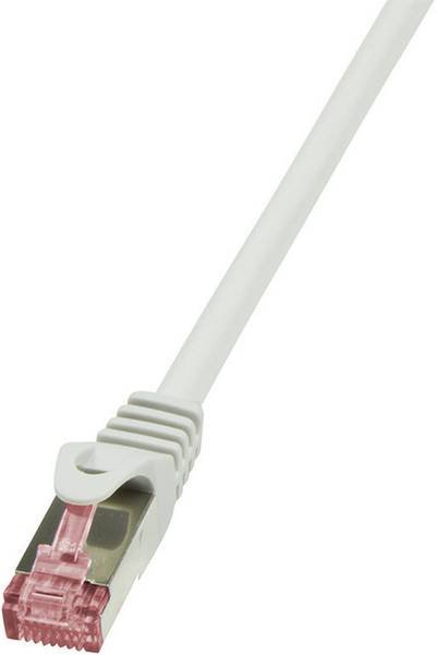 LogiLink CQ2082S RJ45 Netzwerkkabel, Patchkabel CAT 6 S/FTP 7.50 m Grau Flammwidrig, mit Rastnasenschutz 1 St.