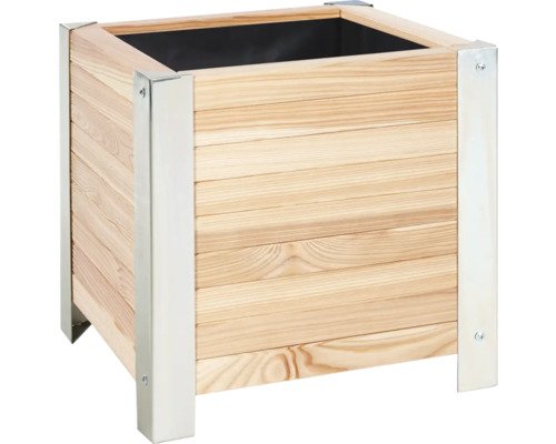 Pflanzkübel Wilk Holz 40 x 40 x 41 cm braun weiß