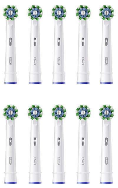 Oral-B Cross Action Aufsteckbürsten für elektrische Zahnbürste 10 St. Weiß