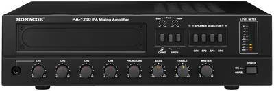 Monacor PA-1200 ELA-Verstärker 120 W 3-Kanal 4-Zonen