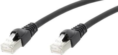 Telegärtner 100008267 RJ45 Netzwerkkabel, Patchkabel CAT 6a S/FTP 2.00 m Schwarz Flammwidrig, mit Rastnasenschutz, Flamm
