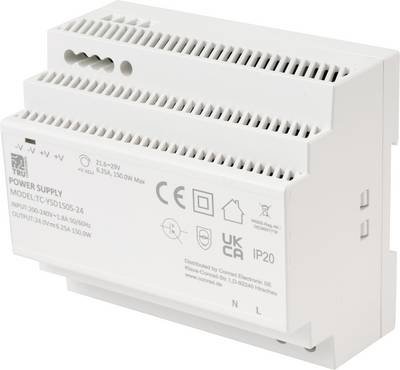 TRU COMPONENTS TC-13710896 Hutschienen-Netzteil (DIN-Rail) Verbrauch (StandBy) 0.3 W 24 V/DC 6.25 A 150 W Anzahl Ausgäng
