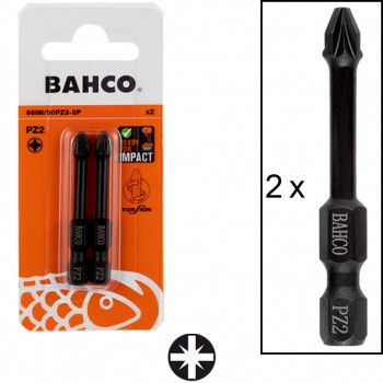 Pack de puntas de torsión de impacto (2 unidades) (1/4" x 50 mm) para tornillos pozidriv ref. 66im/50pz - Rationalstock.es