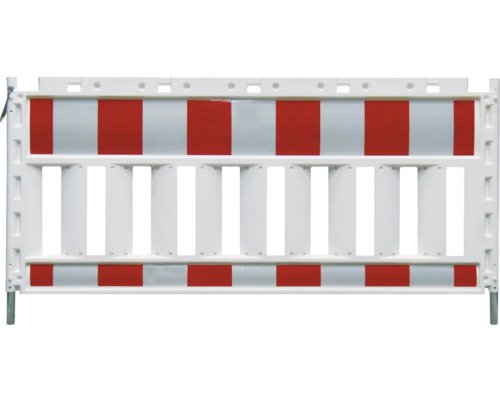Euro-Schrankenzaun Typ1 ohne Lampenadapter weiss-rot L = 1600 mm