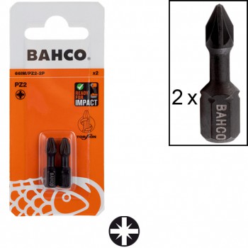 Pack de puntas de torsión de impacto (2 unidades) (1/4" x 25 mm) para tornillos pozidriv ref. 66im/pz - Rationalstock.es