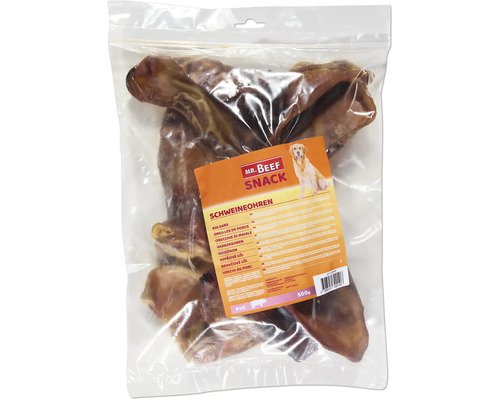 Hundesnack Mr.Beef Schweineohren 500 g