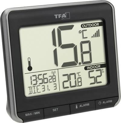 TFA Dostmann PRIO Funk-Thermometer digital Schwarz, Weiß 30.3069.01