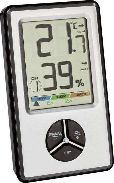 TFA Dostmann TFA - Thermo-Hygrometer - digital - Silber Funk-Thermo-/Hygrometer Weiß 30.5045.54