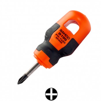 Destornillador phillips stubby bahcofit con mango de goma ref. b195ph - Rationalstock.es