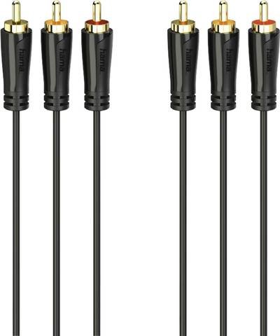 hama 00205150 Audio-/Video-Kabel, 3 Cinch-Stecker - 3 Cinch-Stecker, vergoldet, 1,5 m