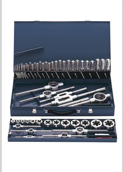 Eventus by Exact 10724 Gewindeschneidsatz 62teilig HSS metrisch M3, M4, M5, M6, M8, M10, M12, M14, M16, M18, M20, M22, M
