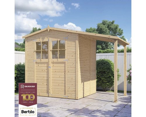 Gartenhaus Bertilo Fineline 2 inkl. Schleppdach 344 x 169 cm natur