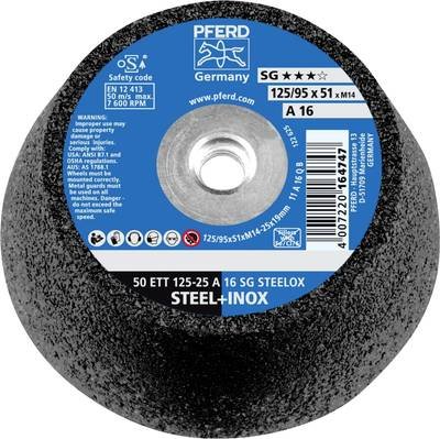 PFERD TOOLS 63418402 PFERD TOOLS 63418402 Schleiftopf 50 ETT 125-25 A 16 SG STEELOX/M14 125 mm 2 St. 50 ETT 125-25 A 16
