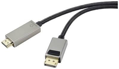 Renkforce DisplayPort / HDMI Kabel DisplayPort Stecker, HDMI-A Stecker 3.00 m Schwarz UHD 8K @ 60 Hz, UHD 4K @ 120 Hz RF