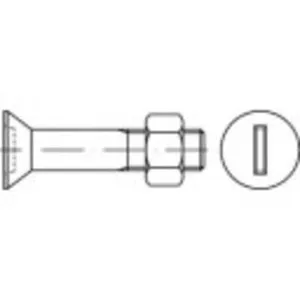 TOOLCRAFT 144336 Senkschrauben M24 90 mm Schlitz DIN 7969 Stahl galvanisch verzinkt 10 St.