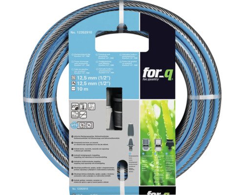 Schlauchset for_q KOMFORT 1/2" 10m inkl. Schlauch, Reinigungsspritze, Hahnverbinder und Schlauchanschlussstücke
